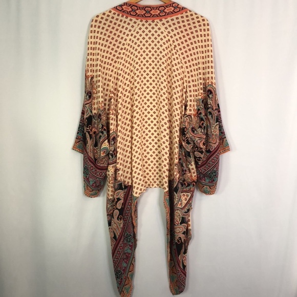 FOREVE 21 Abstract Paisley Print Embroidered Kimono  Size S/M - Picture 5 of 9
